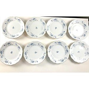 8  Vntg Haviland Bavaria Blue Garland 6 1/8” Bread Butter Plates MINT!